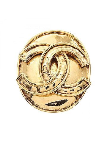 Chanel Chanel Coco Mark Brooch Accessory, Gold Plated (GP), Women's, Tone (view 1)
