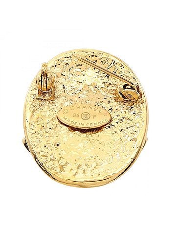Chanel Chanel Coco Mark Brooch Accessory, Gold Plated (GP), Women's, Tone (view 2)