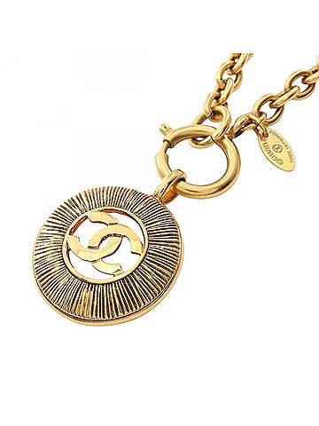 Chanel Chanel Coco Mark Necklace, Gold Plated (GP), Women's, Tone (view 1)