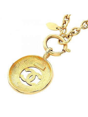 Chanel Chanel Coco Mark Necklace, Gold Plated (GP), Women's, Tone (view 2)