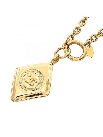 Chanel Chanel Coco Mark Necklace, Gold Plated (GP), Women's, Tone (view 1)