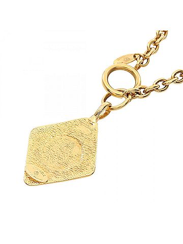 Chanel Chanel Coco Mark Necklace, Gold Plated (GP), Women's, Tone (view 2)
