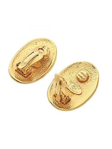 Chanel Chanel Coco Mark Earrings, Gold Plated (GP), Women's, Tone (view 2)