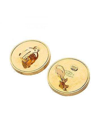 Chanel Chanel Coco Mark Earrings, Gold Plated (GP), Women's, Tone (view 2)