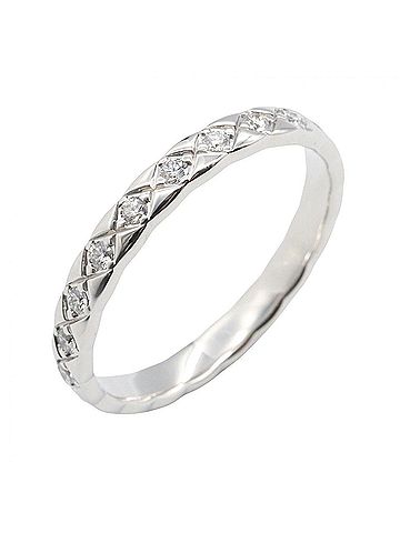Chanel Chanel Coco Crush Ring, Diamond 18K White Gold (18KWG), Women's, Silver/Clear Tone, J11871 (view 1)