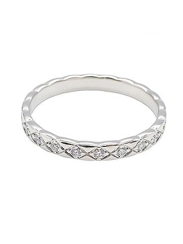 Chanel Chanel Coco Crush Ring, Diamond 18K White Gold (18KWG), Women's, Silver/Clear Tone, J11871 (view 2)