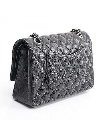 Chanel Chanel Matelassé Double Flap Shoulder Bag/Handbag, Caviar Leather (Grained Calfskin), Women's, Black, A01112 (view 2)