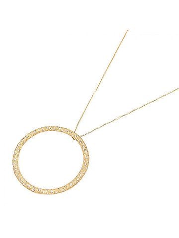 Tiffany & Co. Tiffany & Co. Diamond Hammered Circle Large Necklace, 18K (Yellow Gold), Diamond, Women's, Clear/Gold Tone (view 1)