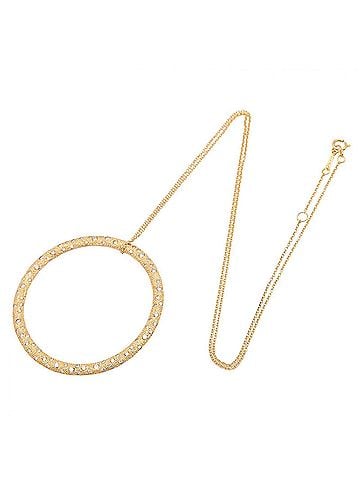 Tiffany & Co. Tiffany & Co. Diamond Hammered Circle Large Necklace, 18K (Yellow Gold), Diamond, Women's, Clear/Gold Tone (view 2)