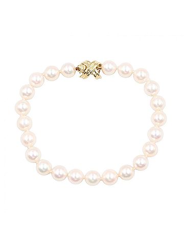 Tiffany & Co. Tiffany & Co. Signature Pearl Bracelet, 18K (Yellow Gold), Pearl, Women's, Gold/White Tones (view 1)