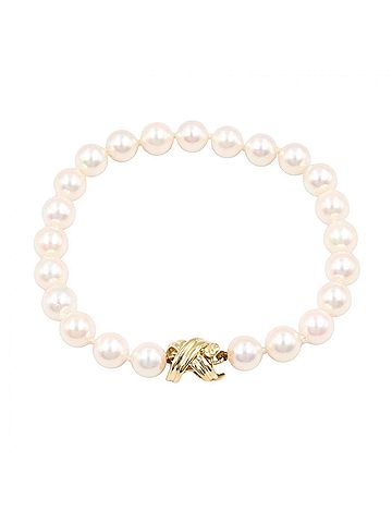 Tiffany & Co. Tiffany & Co. Signature Pearl Bracelet, 18K (Yellow Gold), Pearl, Women's, Gold/White Tones (view 2)