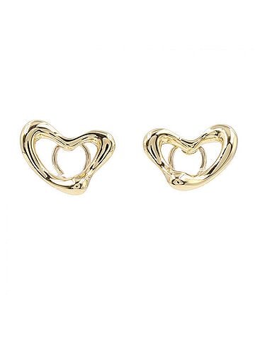 Tiffany & Co. Tiffany & Co. Open Heart Rutilated Quartz Earrings, 18K Yellow Gold, Women's Jewelry, Gold Tone (view 1)