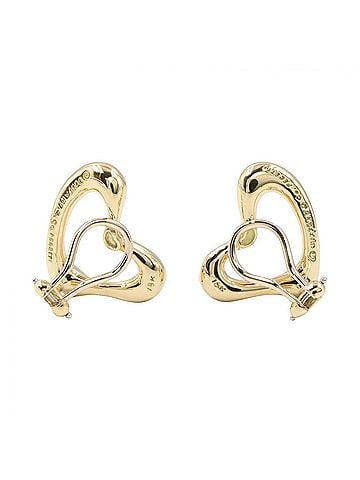 Tiffany & Co. Tiffany & Co. Open Heart Rutilated Quartz Earrings, 18K Yellow Gold, Women's Jewelry, Gold Tone (view 2)