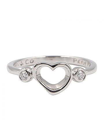 Tiffany & Co. Tiffany & Co. Open Heart 2PD Ring - Platinum (Pt950) Diamond Women's Silver/Clear Tone (view 2)