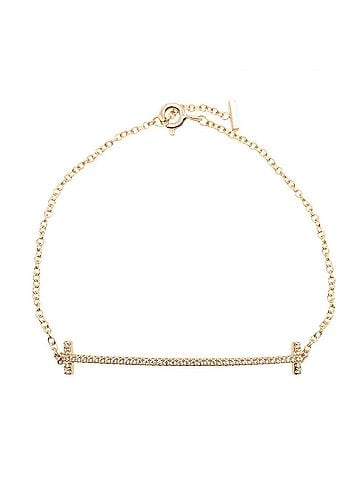 Tiffany & Co. Tiffany & Co. T Smile Diamond Bracelet, Medium Size, 18K Pink Gold (PG), Diamond, Women's, Tone, Clear Tone (view 1)