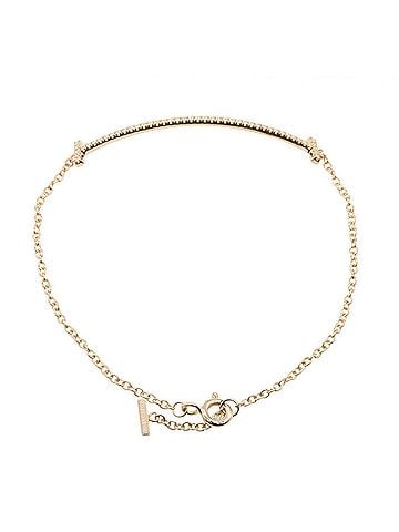 Tiffany & Co. Tiffany & Co. T Smile Diamond Bracelet, Medium Size, 18K Pink Gold (PG), Diamond, Women's, Tone, Clear Tone (view 2)