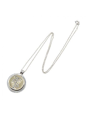 Tiffany & Co. Tiffany & Co. T&C Coin Necklace, Sterling Silver 925, 18K Yellow Gold, Women's, Gold Tone, Tone (view 2)