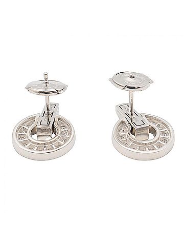 Bvlgari BVLGARI Openwork Diamond Earrings, 18KWG (White Gold), Diamond, Women's, Clear/Silver Tone (view 2)