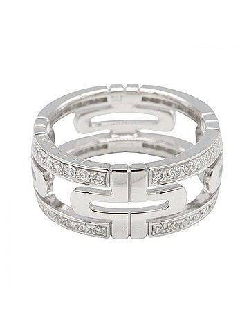 Bvlgari BVLGARI Parentesi Small Diamond Ring - 18K White Gold (18KWG) Women's Silver/Clear Tone Item Number: 342026 (view 2)