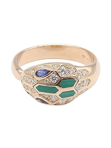 Bvlgari BVLGARI Serpenti Sapphire Diamond Malachite Ring - 18K Pink Gold (PG) Diamond, Sapphire, Women's Tone, Blue Clear Tone Item Number: 356208 (view 2)