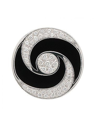 Bvlgari Bvlgari Bulgari Allegra Optical Diamond Onyx Ring - 18K White Gold (18KWG) Diamond, Stainless Steel, Women's Black, Clear, Silver (view 2)