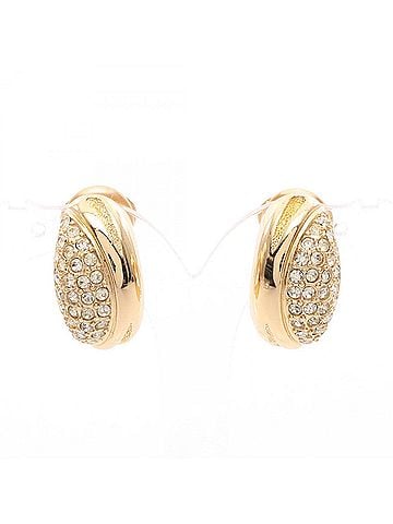 Christian Dior Christian Dior Earrings, Gold Plated (GP) Rhinestone Women's, Tone, Clear Tone (view 1)