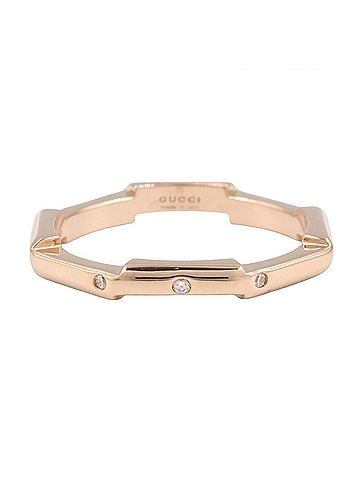 Gucci Gucci diamond ring, 18KPG (pink gold) women's gold tone, clear tone. (view 2)
