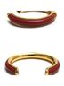 Hermès Red Hermes Oval Leather Combination Bangle, Gold x Red One size - photo 3