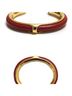 Hermès Red Hermes Oval Leather Combination Bangle, Gold x Red One size - photo 4