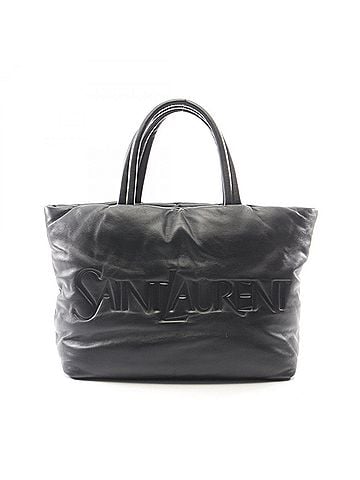 Yves Saint Laurent Yves Saint Laurent Saint Laurent Paris Wide Puffer Tote Bag Handbag Leather Men's Black 756269 (view 1)