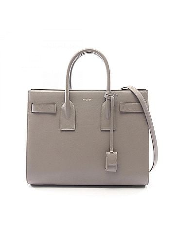 Yves Saint Laurent Yves Saint Laurent Saint Laurent Paris Classic Sac de Jour 2-Way Handbag, Leather, Women's, Gray, 355153 (view 1)