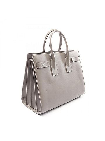 Yves Saint Laurent Yves Saint Laurent Saint Laurent Paris Classic Sac de Jour 2-Way Handbag, Leather, Women's, Gray, 355153 (view 2)