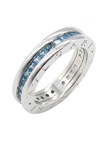 Bvlgari BVLGARI B-zero1 Ring, Blue Topaz, 1-Band 18KWG (White Gold), Men's/Women's, Silver Tone (view 1)
