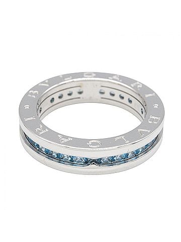Bvlgari BVLGARI B-zero1 Ring, Blue Topaz, 1-Band 18KWG (White Gold), Men's/Women's, Silver Tone (view 2)