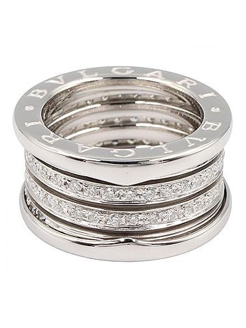 Bvlgari BVLGARI B-zero1 Ring, Diamond, 3-Band 18KWG (White Gold), Women's, Silver/Clear Tone (view 2)
