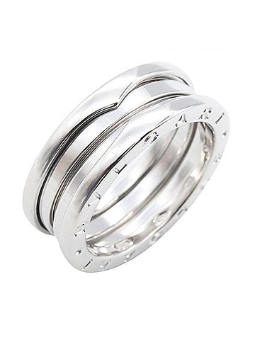 Bvlgari BVLGARI B-zero1 Ring, 3-band ring, 18KWG (white gold), men's and women's, silver-toned. (view 1)