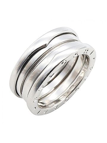 Bvlgari BVLGARI B-zero1 Ring, 3-band ring, 18KWG (white gold), men's and women's, silver-toned. (view 1)
