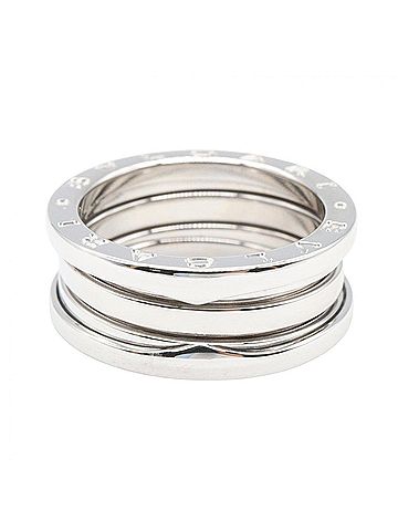 Bvlgari BVLGARI B-zero1 Ring, 3-band ring, 18KWG (white gold), men's and women's, silver-toned. (view 2)