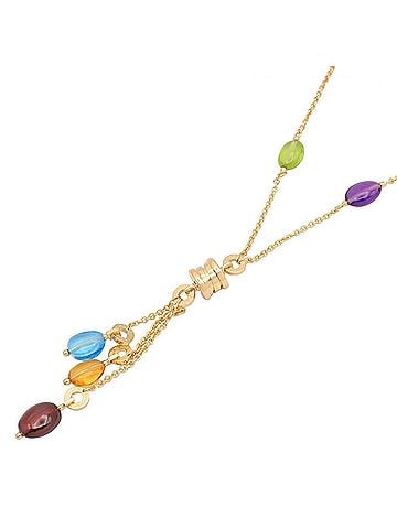 Bvlgari Bvlgari Bulgari B-zero1 Element Multistone Necklace, 18K (Yellow Gold), Women's, Multicolor Gold Tone (view 1)