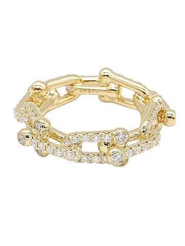 Tiffany & Co. Tiffany & Co. Hardware Small Diamond Ring, 18K (Yellow Gold), Diamond, Women's, Gold Tone, Clear 72670272 (view 2)