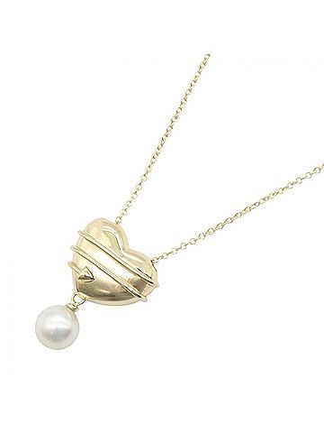 Tiffany & Co. Tiffany & Co. Heart Arrow Pearl Necklace, 18K (Yellow Gold), Pearl, Women's, Gold/White Tones (view 1)