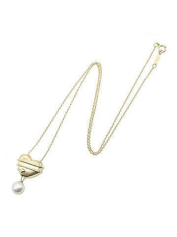 Tiffany & Co. Tiffany & Co. Heart Arrow Pearl Necklace, 18K (Yellow Gold), Pearl, Women's, Gold/White Tones (view 2)