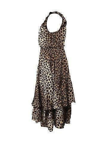 Moschino Moschino Cheap and Chic Leopard Print Midi Dress in Multicolor Silk  (view 2)