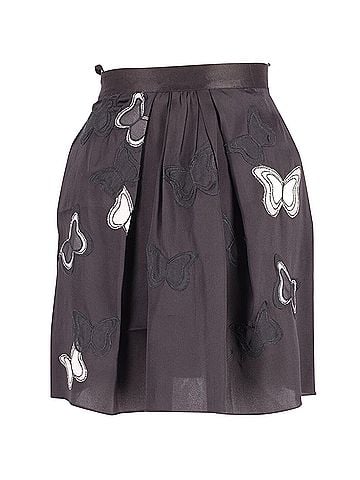 Dolce & Gabbana Dolce & Gabbana Skirt with Butterfly Applique in Black Silk (view 1)