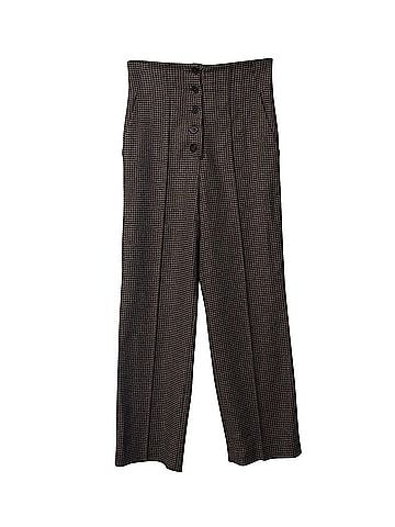 Nanushka Nanushka Houndstooth Straight Cut Trousers in Brown Polyester  (view 1)