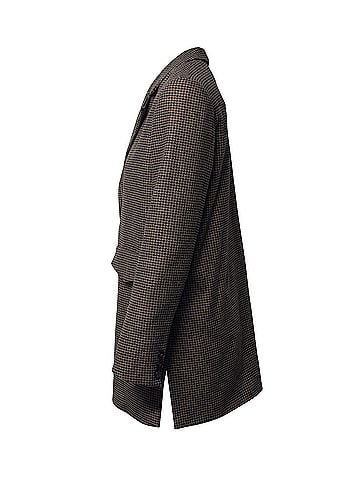 Nanushka Nanushka Houndstooth Print Oversized Blazer in Brown Polyester  (view 2)