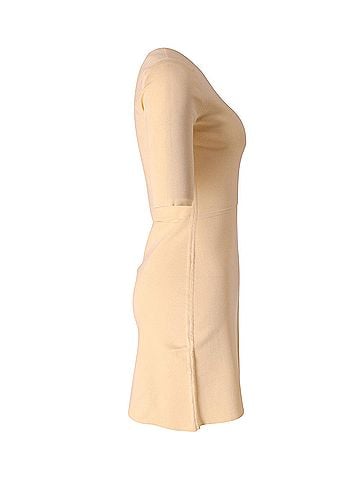 Chloé Chloe Crew Neck Mini Dress in Pastel Yellow Polyester (view 2)
