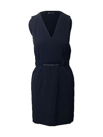 Balenciaga Balenciaga V-Neck Sheath Dress in Black Triacetate  (view 1)
