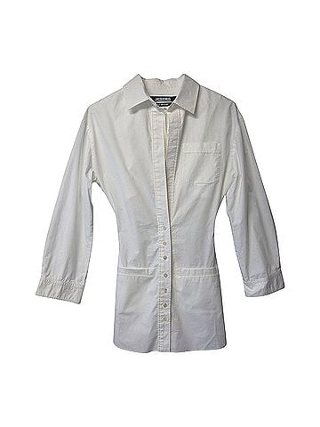 Jacquemus Jacquemus La robe Baunhilha Layered Shirt Dress in White Cotton (view 1)
