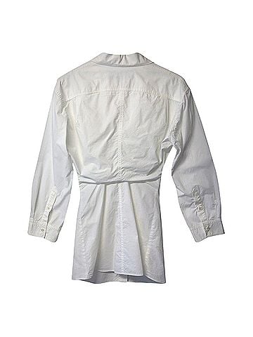 Jacquemus Jacquemus La robe Baunhilha Layered Shirt Dress in White Cotton (view 2)